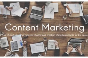 content marketing social media advertising concept