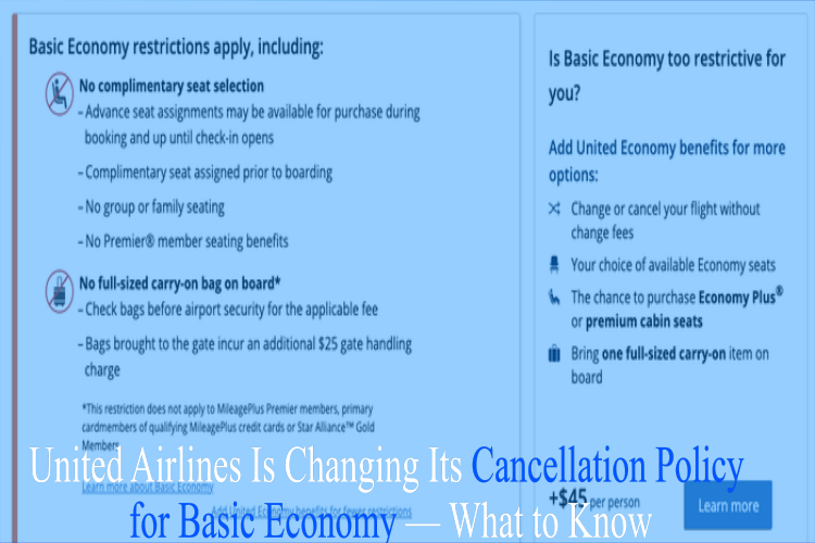 United Airlines Is Changing Its Cancellation Policy for Basic Economy - What to Know