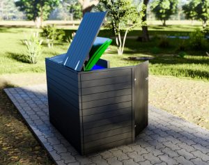 Innovative Triple Wheelie Bin Shed Storage