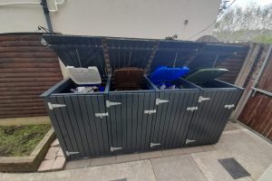 Innovative Triple Wheelie Bin Shed Storage