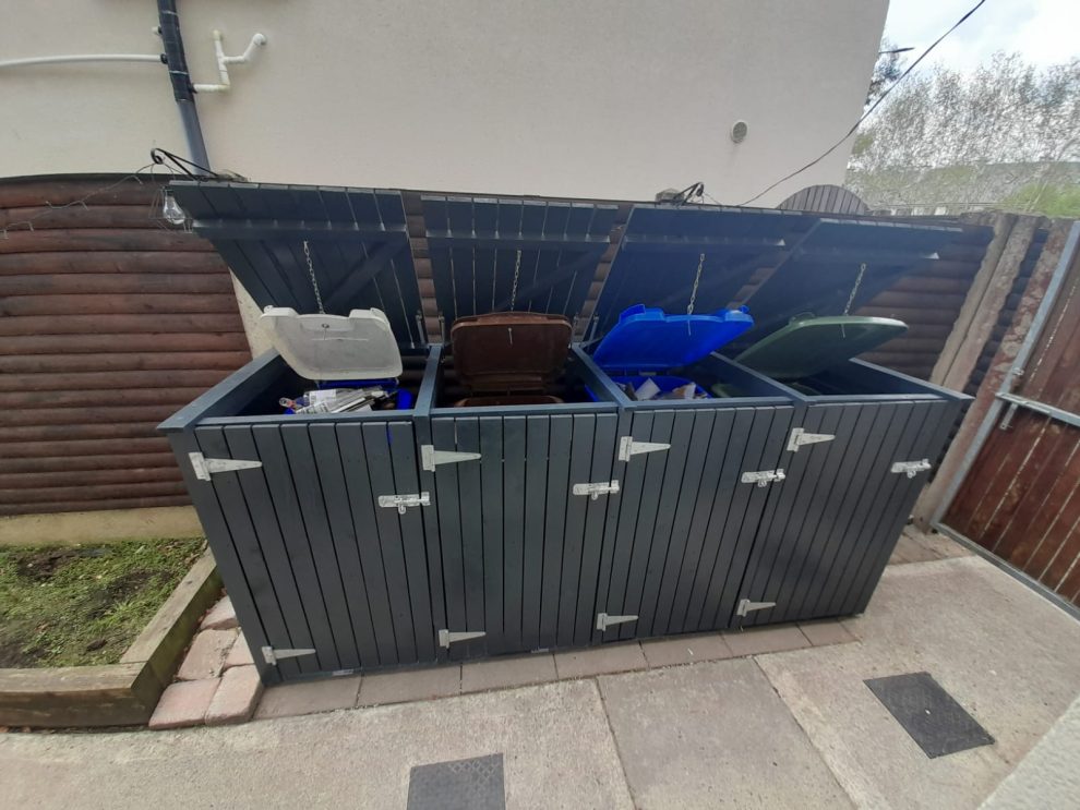 Innovative Triple Wheelie Bin Shed Storage